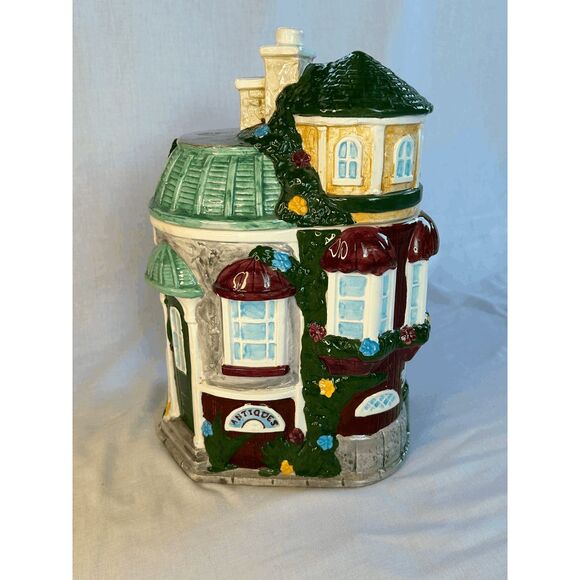 Mercuries 1995 Antiques Village Old Town Charm Large Cookie Jar, Gift, Kitchen - Picture 1 of 11